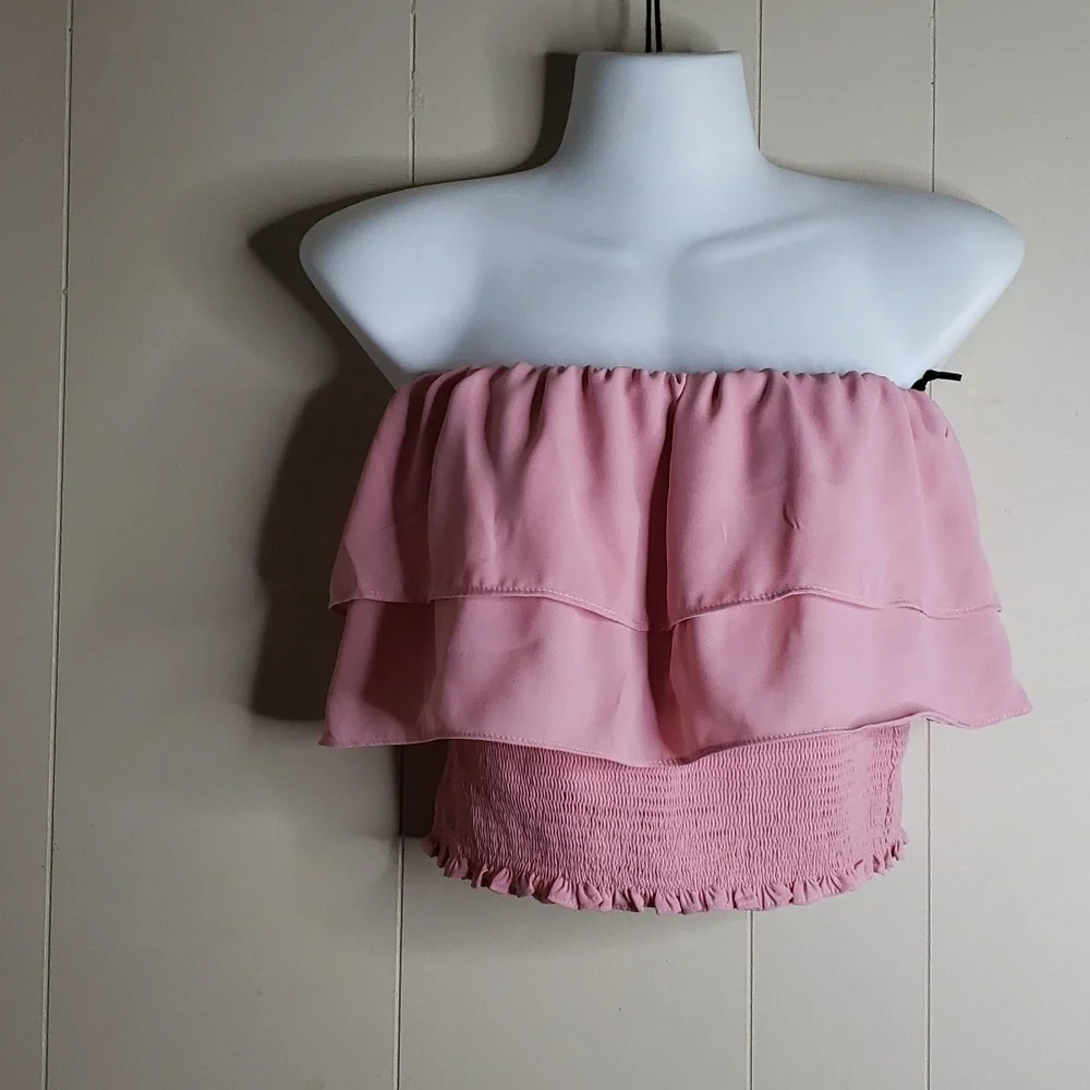 1. State Strapless Tiered Top Blush - Picture 5 of 7